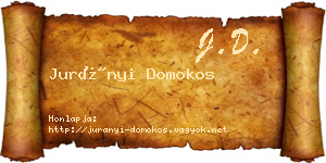 Jurányi Domokos névjegykártya